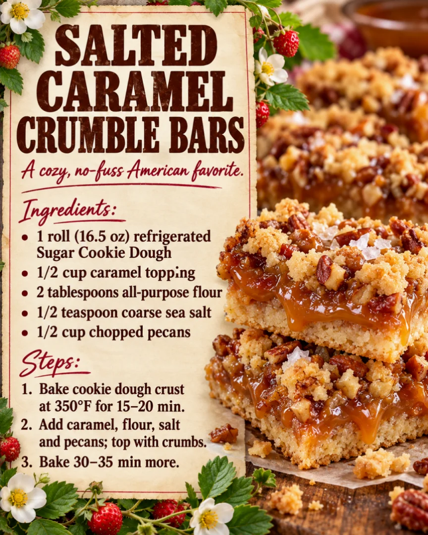 Salted Caramel Crumble Bars